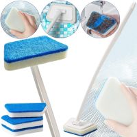 Щетка для чистки ванны и плитки Glass Eraser LY-516 2 в 1 трапециевидная губка для мытья пола, стен и окон с длинной ручкой и сменными насадками