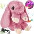 Musical plush bunny Repeat Happy Rabbit FJ8888 Pink children's soft toy hare with light and sound effects on a battery powered by USB