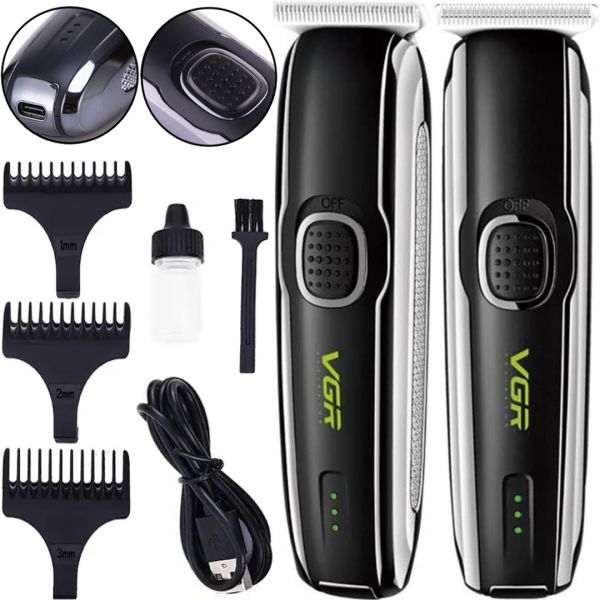 Professional Rechargeable Hair and Beard Clipper VGR V-020 Wireless Waterproof Trimmer with Mustache Tips USB Charging