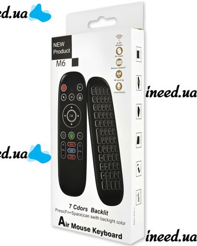 Аэромышь-пульт ДУ Air Mouse Keyboard M6 пульт дистанционного управления, аэромышь с клавиатурой и микрофоном для Smart-TV, Android TV Box, ПК EL-M6