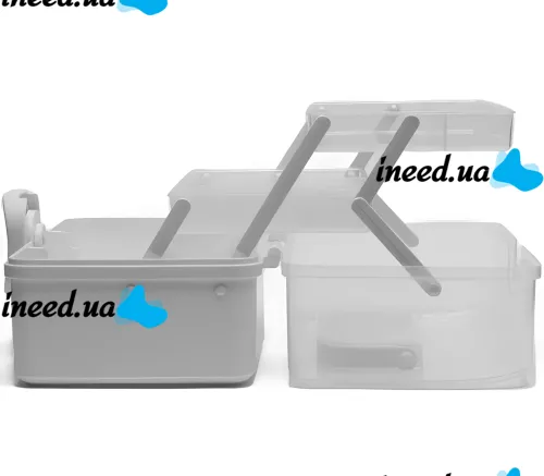 MVM PC-16 28x15x14 cm M plastic storage organizer, home medicine cabinet with sliding shelves 3067-2 White