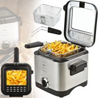 Fryer Crownberg CB-5542 for 1.5 liters 1200 W kitchen device with removable bowl for cooking and frying fries, nuggets