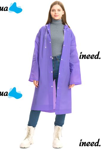Многоразовый дождевик с капюшоном EVA Raincoat TY876 120 см универсальный ветрозащитный плащ на кнопках с длинным рукавом от дождя и ветра AND-74