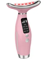 Акумуляторний мікрострумовий масажер Neck Beauty Device HY69 7 режимів міостимулятор для підтяжки та ліфтингу шкіри обличчя і шиї з дисплеєм і підсвічуванням