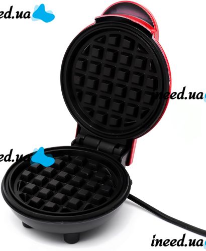 Электрическая мини-вафельница Mini Maker Waffle MAG-686 10.5 см вафельница для венских и бельгийских вафель XL-287 с антипригарным покрытием 350W Красная