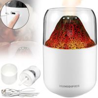 Увлажнитель воздуха ночник Вулкан Humidifier Y10 280 мл настольный ультразвуковой аромадиффузор со светодиодной LED подсветкой USB Lamp JSQ-1 Белый