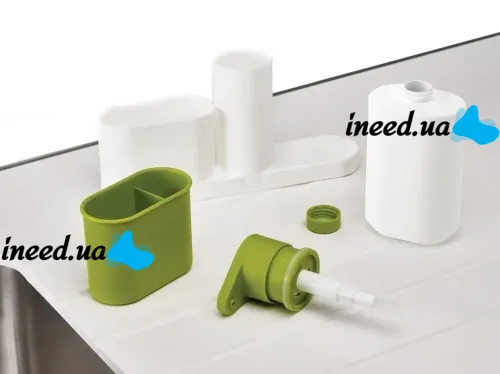 Универсальный органайзер для раковины с дозатором Sink Base Plus 3 в 1, Кухонный держатель подставка для губки и мыла на раковину Салатовый
