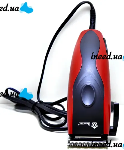 Проводная машинка для стрижки волос Domotec MS-3304 12W профессиональный триммер для окантовки бороды и усов от сети со сменными насадками Красный