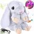Musical plush bunny Repeat Happy Rabbit FJ8888 White children's soft toy hare with light and sound effects on a battery powered by USB