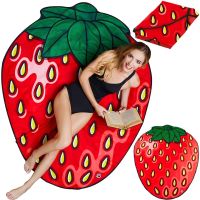 Bigmouth Beach Blanket Strawberry YX0012 3D Beach Blanket Lint Free Beach Mat 152x122cm Picnic and Beach Towel Strawberry