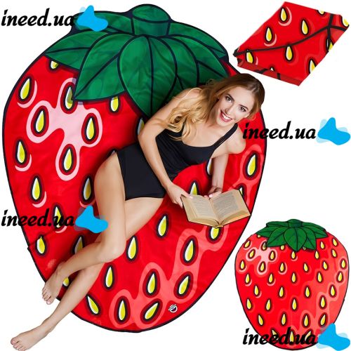 Bigmouth Beach Blanket Strawberry YX0012 3D Beach Blanket Lint Free Beach Mat 152x122cm Picnic and Beach Towel Strawberry