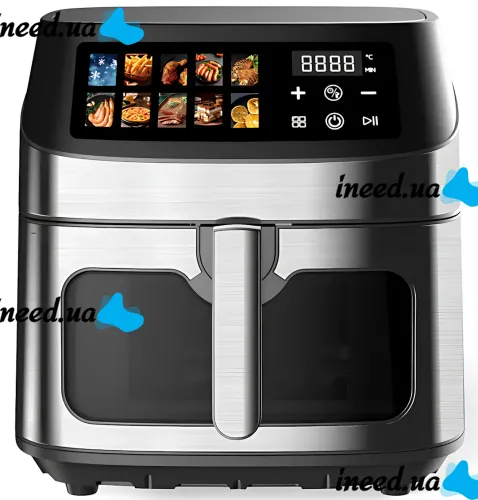 Безмасляна аерофритюрниця мультипіч Domotec MS-3222 12л 2800W з регулюванням температури для приготування їжі, фритюрниця з функцією аерогрилю
