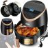 Безмасляная аэрогриль RAF Air Fryer R.5234B на 5.8 л электрическая воздушная аэрофритюрница для приготовления еды без масла 7 программ 1500W Черная