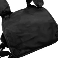 Tough Slhs 125 tactical vest chest bag with 2 compartment pockets, headphone output and adjustable chest straps Black