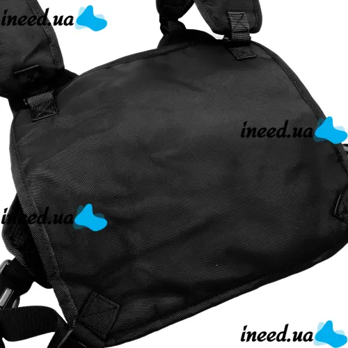 Tough Slhs 125 tactical vest chest bag with 2 compartment pockets, headphone output and adjustable chest straps Black