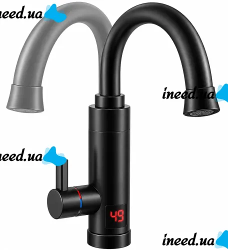 Проточный водонагреватель Delimano RX-011 Black цифровой бойлер с нижним подключением 3200W электрический нагреватель воды на кран с LCD дисплеем