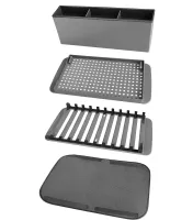 Настольная сушилка для посуды Scalable Drain Rack 0578 кухонный органайзер с поддоном и ковриком из микрофибры для хранения и сушки приборов Серый