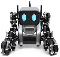 Stunt Dog Robot Champions Stunt Robot Dog is an eight-wheeled puppy with sound and light effects on a remote control and USB gestures