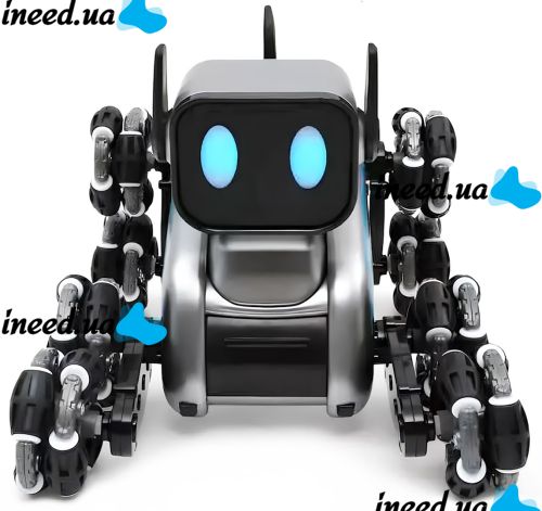 Stunt Dog Robot Champions Stunt Robot Dog is an eight-wheeled puppy with sound and light effects on a remote control and USB gestures