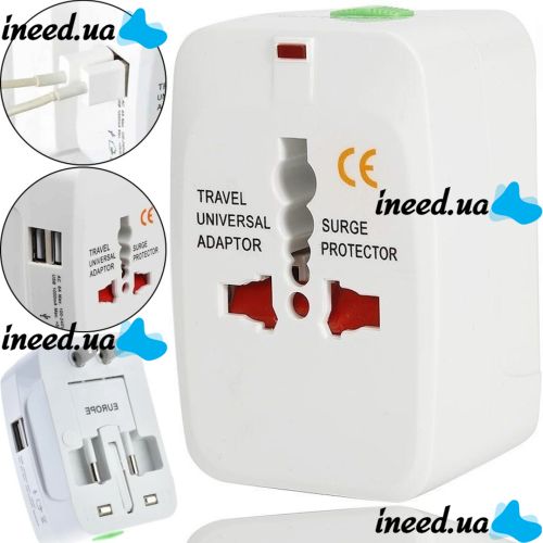 Universal Power Adapter plug to socket 1000 mA Universal adapter SL-823 2USB, Adapter for EU UK US CA Japan outlet with USB for travel