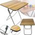Туристичний розкладний квадратний стіл Square Folding Table 60х60х70 см для пікніка, складаний алюмінієвий столик МДФ для кемпінгу Коричневий