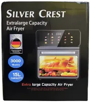 Мультипечь Аэрогриль с обдувом Silver Crest FD-1015B 3000W 15л электронная аэрогриль для приготовления еды без масла 10 программ настольная фритюрница от сети