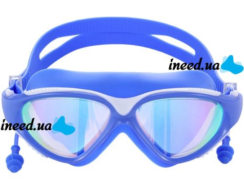 Очки для плавания Conquest Uv Shield Anti-Fog защитная маска с двойным регулируемым ремешком, берушами и защитой от УФ в чехле для бассейна 17х5 см