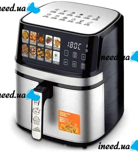 Аэрофритюрница мультипечь Bitek BT-5384 Air Fryer 12л 4600W безмаслянная фритюрница с LED дисплеем, таймером и регулировкой температуры 10 программ