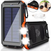 Портативное зарядное устройство HOCO J164 Power Bank 8000mAh с солнечной панелью и фонариком Solar 10W внешний аккумулятор повербанк для зарядки