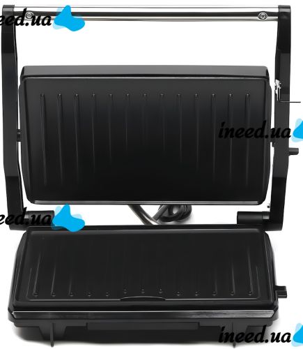 Электрический контактный гриль Bitek BT-2685 2000W прижимной электрогриль для мяса, сендвичница с антипригарным покрытием и таймером Grill Maker