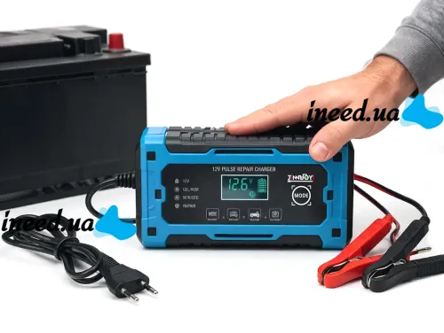 Автомобильное импульсное пускозарядное АКБ Jinnuoyi Pulse Repair Charger 12V 10A устройство с LED дисплеем для зарядки аккумуляторов авто 10Ah–200Ah
