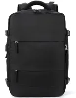 Quentin J3279 Black Airplane Hand Luggage Backpack for Laptop 15.6" Travel Bag with USB Port Wizz Air Ryanair for Airplane