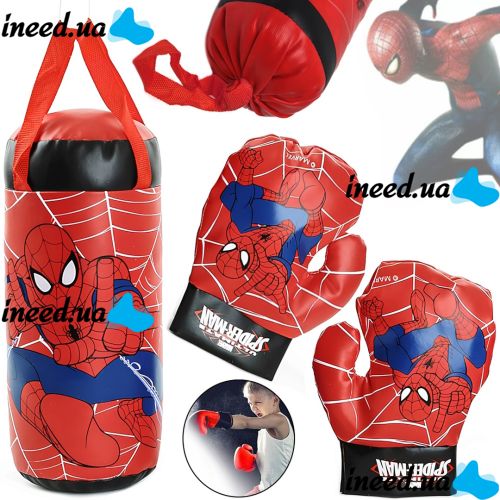 Игровой боксерский набор Disney Marvel Spiderman Kids Boxing Set детская подвесная груша с перчатки, комплект для отработки ударов для бокса от 3-х лет Человек паук