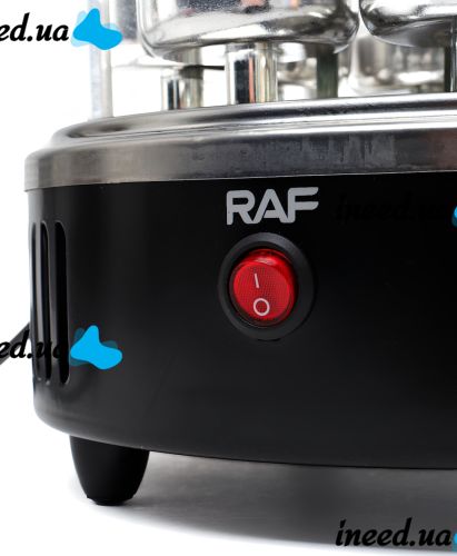 Вертикальная электрошашлычница RAF R.8612 1000W на 6 шампуров, электрическая настольная шашлычница со съемным поддоном и защитным кожухом для дома