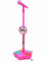 Детский микрофон Kid Star Microphone 5352A на регулируемой стойке с подсветкой, караоке со звуковыми эффектами и МР3 для детей от 3-х лет Розовое