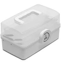 MVM PC-16 28x15x14 cm M plastic storage organizer, home medicine cabinet with sliding shelves 3067-2 White