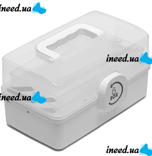 MVM PC-16 28x15x14 cm M plastic storage organizer, home medicine cabinet with sliding shelves 3067-2 White