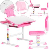 Children's desk with chair Bambi M 4818-4 student Desk and Chair with adjustable height and Stand for books from 3 years old NJ-492 Pink