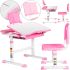 Children's desk with chair Bambi M 4818-4 student Desk and Chair with adjustable height and Stand for books from 3 years old NJ-492 Pink