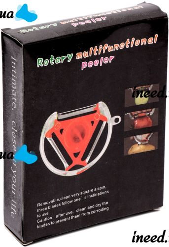 Ручная круглая овощерезка Rotary Multifunctional Peeler 3 в 1 универсальная трехсторонняя терка для чистки и нарезки соломкой овощей и фруктов