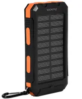 Портативное зарядное устройство HOCO J164 Power Bank 8000mAh с солнечной панелью и фонариком Solar 10W внешний аккумулятор повербанк для зарядки