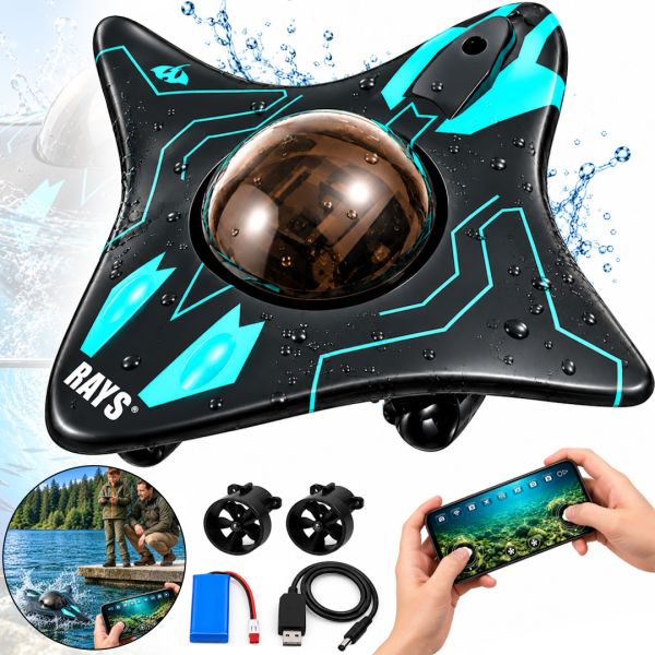 Radio-controlled boat with Wi-Fi camera, app control, lighting, photo and video recording 26X-358