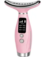Акумуляторний мікрострумовий масажер Neck Beauty Device HY69 7 режимів міостимулятор для підтяжки та ліфтингу шкіри обличчя і шиї з дисплеєм і підсвічуванням