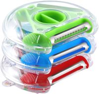 Ручная круглая овощерезка Rotary Multifunctional Peeler 3 в 1 универсальная трехсторонняя терка для чистки и нарезки соломкой овощей и фруктов