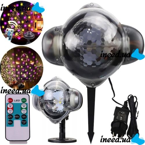 Уличный лазерный LED проектор Christmas Snowfall Projector WL-808 Снегопад с пультом, Светодиодный новогодний дискошар, Новогодняя уличная подсветка 