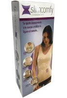 Женская корректирующая майка с корсетом Slim Comfy SC-1130 2 в 1 для коррекции фигуры, утягивающая белье с поясом на крючках для женщин Бежевое