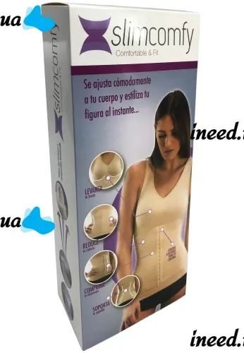 Женская корректирующая майка с корсетом Slim Comfy SC-1130 2 в 1 для коррекции фигуры, утягивающая белье с поясом на крючках для женщин Бежевое