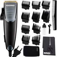 Men's hair clipper Gemei GM-836 wired trimmer for cutting and edging beard and mustache with replaceable nozzles in a case from IGemei network