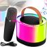 Rechargeable Karaoke Speaker Smart Portable Speaker K52 Bluetooth Speaker System with Wireless Microphone and RGB Color Music AUX TF USB