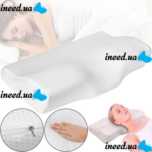 Ортопедическая подушка с эффектом памяти Memory Latex Pillow TV50092 анатомическая гипоаллергенная подушка с двумя валиками для поддержки шеи и плеч
